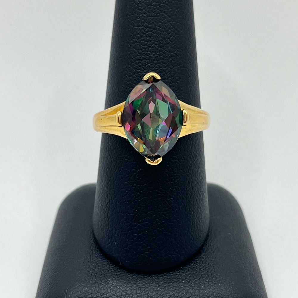 Gold Ring With Multicolor Stone - image 1